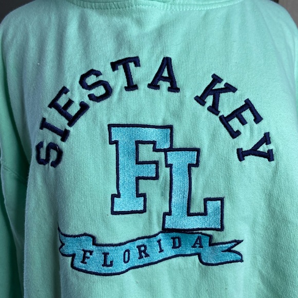 Siesta Key Florida light green hoodie front pocket & full zip closure XL - Picture 5 of 5